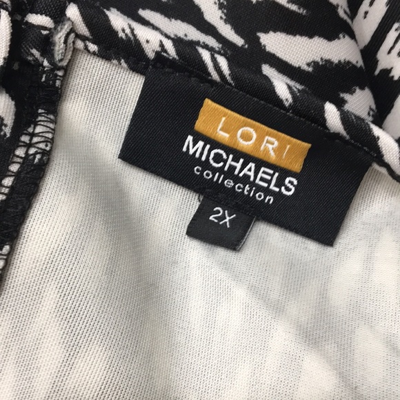 2/$25 Lori Michaels Black White Print Dress  2X - Picture 8 of 8